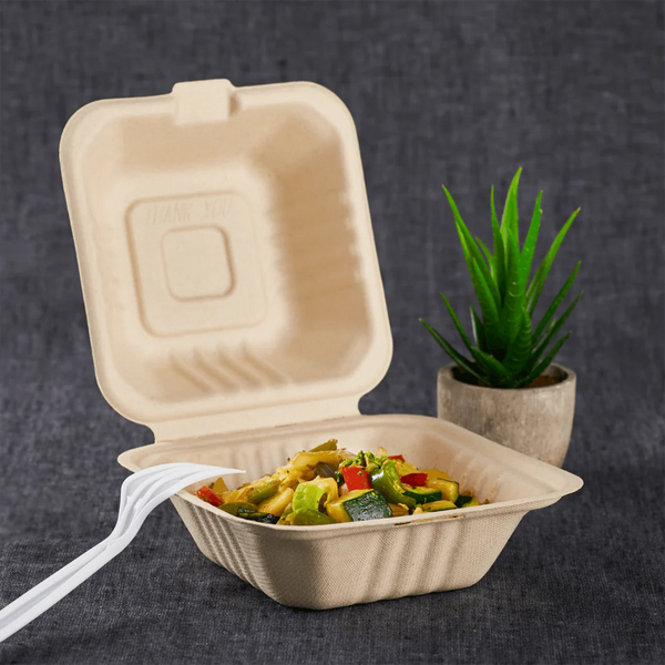 Karat Earth - Natural Bagasse Hinge Containers