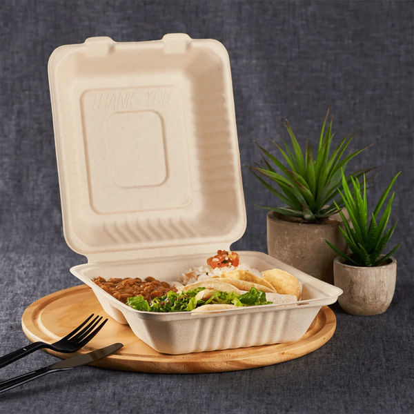Karat Earth - Natural Bagasse Hinge Containers