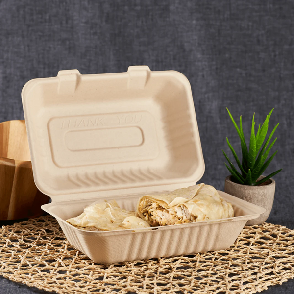 Karat Earth - Natural Bagasse Hinge Containers