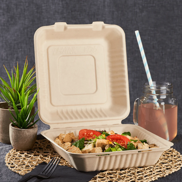 Karat Earth - Natural Bagasse Hinge Containers