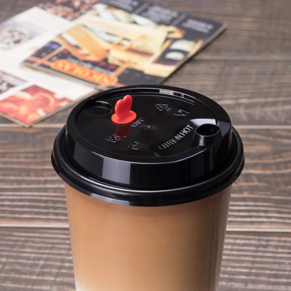 Karat - Boba Cup Dome Lid with Red Stopper