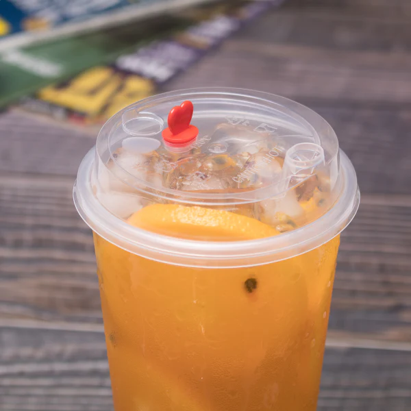 Karat - Boba Cup Dome Lid with Red Stopper