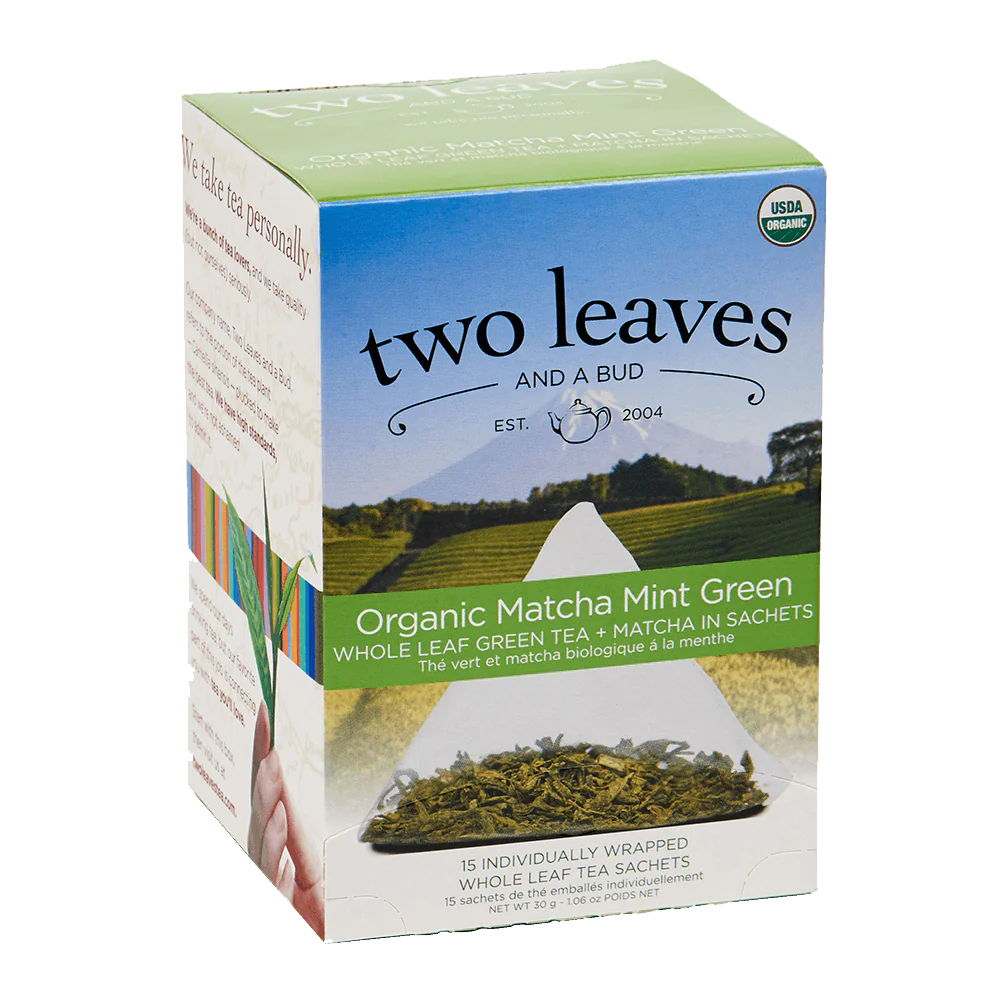 Two Leaves Matcha Mint Tea Sachets