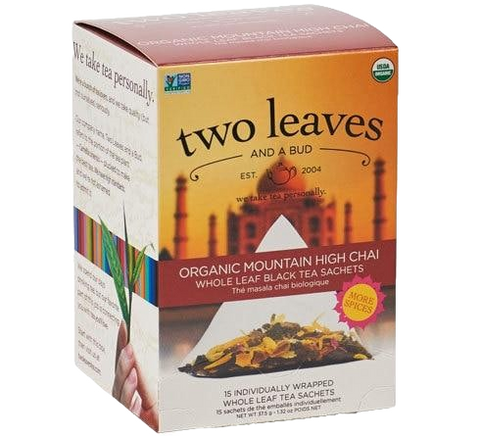 Two Leaves Organic Mountain High Chai Tea Sachets